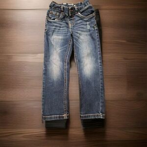 Toddler Boys Cat And Jack Straight Adjustable Waist Blue Jeans Size 4T Preowned